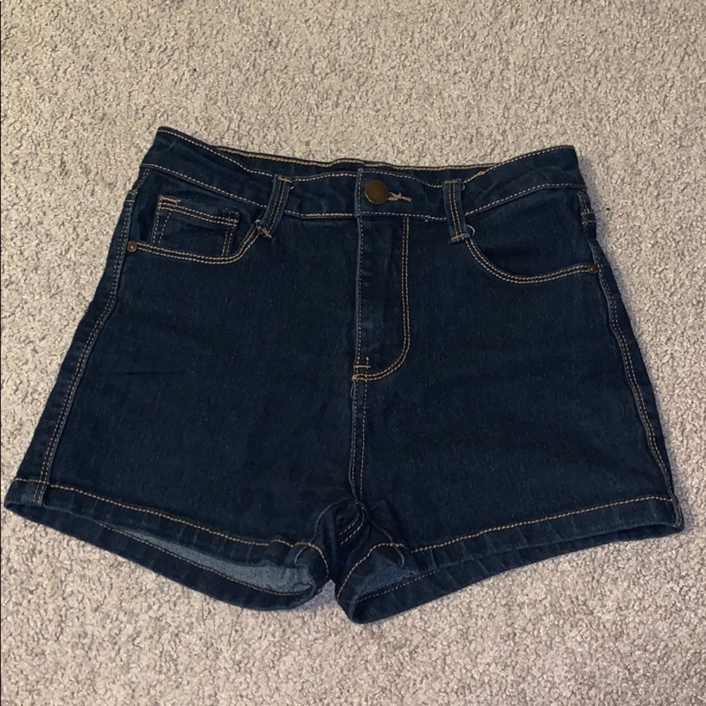 High rise jean shorts